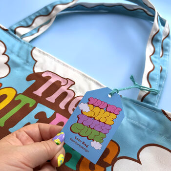 Problems And Clouds Rainbow Cotton Reversible Waterproof Canvas Tote Bag, 2 of 8