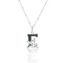 Solid Silver E Initial Necklace With Green Marble, thumbnail 1 of 6