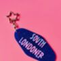 The 'South Londoner' Sparkly Motel Keyring / Londoner Gift / Urban Lifestyle Accessories / Cute Statement Keyring, thumbnail 1 of 7