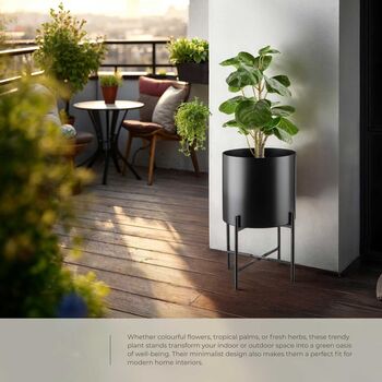 Plant Stand Pot Indoor Outdoor Metal Stands Set Of Two, 4 of 12