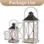 Two Vintage Distressed Wood Decorative Candle Lantern, thumbnail 6 of 7