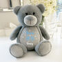 Personalised Born In 2026 Grey Plush Teddy Bear, thumbnail 7 of 11