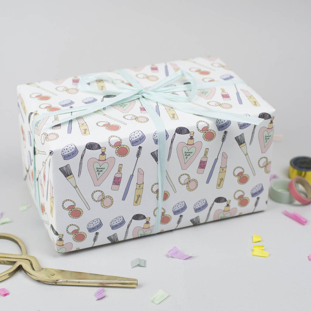 make up wrapping paper by louise and lygo