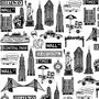 New York Illustrated Black And White Print, thumbnail 4 of 7