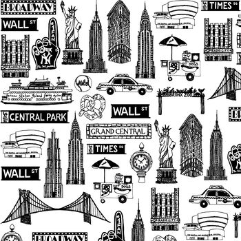 New York Illustrated Black And White Print, 4 of 7