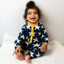 Stars Knitted Romper In Navy, thumbnail 1 of 9