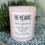 Personalised 16th Wedding Anniversary Candle, thumbnail 3 of 12