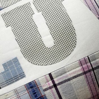 Memory Pillow, Keepsake Gift, Custom Made From Adult Clothes. Dads Shirts, Personalised Cushion, Decorative Patchwork Pillow, 9 of 12