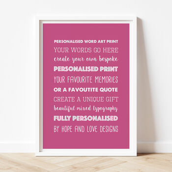 Personalised Mixed Typography Print, 5 of 8