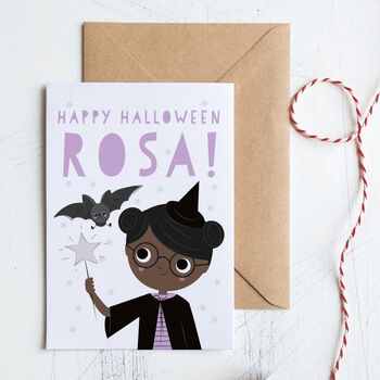 Custom Happy Halloween Card Vampire Or Witch / Wizard, 5 of 7