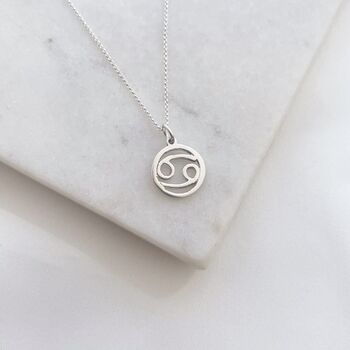 Sterling Silver Zodiac Charm Necklace – Cancer, 3 of 6