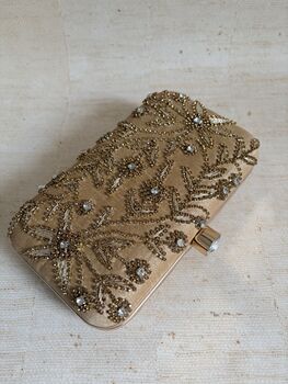 Gold Silk Handcrafted Clutch Bag, 5 of 9