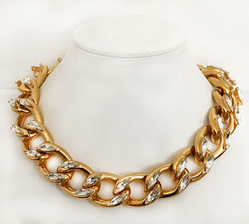 Chunky Chain Necklace With Crystals By Swarovski, 2 of 4