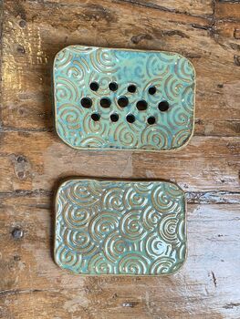 Handmade Ceramic Soap Dish With Matching Tray, 8 of 12