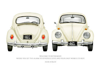 Personalised Beetle Car Print, 5 of 6