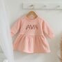 Personalised Name Pink Long Sleeved Dress, thumbnail 1 of 3