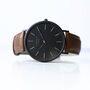 Personalised Minimalist Watch With Walnut Strap, thumbnail 6 of 6