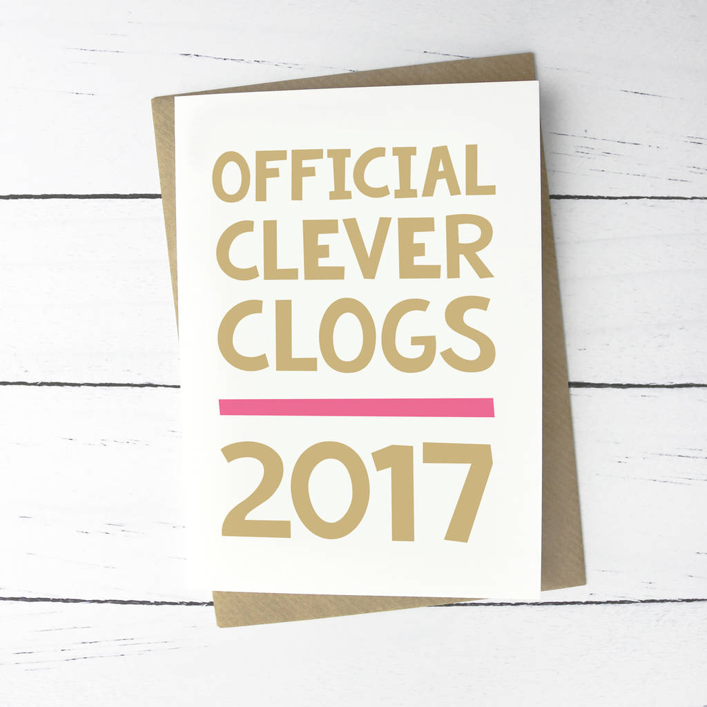 'Official Clever Clogs' Modern Greetings Card By PaperPaper