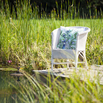 Inky Peacock Outdoor Cushion For Garden Furniture, 4 of 9