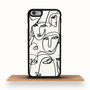 Abstract Art Line Faces iPhone Case Two Designs Options, thumbnail 4 of 4