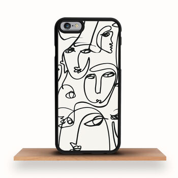 Abstract Art Line Faces iPhone Case Two Designs Options, 4 of 4