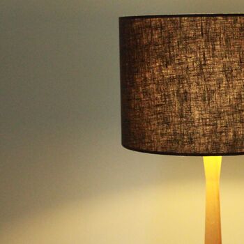 Linen Charcoal Grey Lampshade, 5 of 9