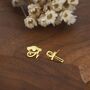 Mismatched Ankh And Eye Of Horus Stud Earrings In Sterling Silver, thumbnail 10 of 12