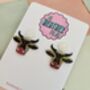 Cow Glitter Resin Earrings / Farm Animal Gift / Cute Statement Jewellery / Country Girl Accessories, thumbnail 3 of 5