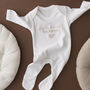 Personalised Hello World Baby Grow Hearts, thumbnail 4 of 4