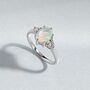 Opal Ring In Sterling Silver And Gold Vermeil, thumbnail 2 of 9