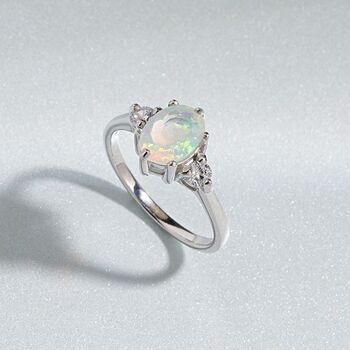 Opal Ring In Sterling Silver And Gold Vermeil, 2 of 9