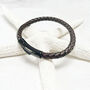 Braided Cowhide And Stainless Steel Bracelet Gift For Him, thumbnail 1 of 11