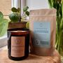 Pure Clary Sage And Lime Candle With 70g Lavender Bergamot Bath Salts Gift Set, thumbnail 1 of 6