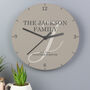 Personalised Family Initial Wooden Wall Clock, thumbnail 4 of 5