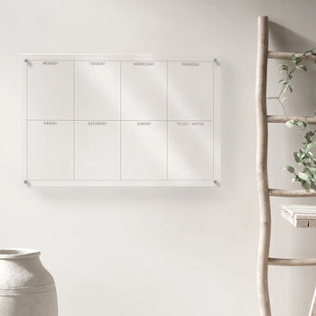 Acrylic Weekly Planner Black And Clear Whiteboard, 5 of 8