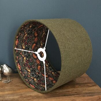 William Morris Strawberry Thief Green Tweed Lampshades, 10 of 12
