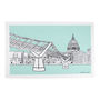 London Tea Towel 'Millennium Bridge' Aqua, thumbnail 2 of 4