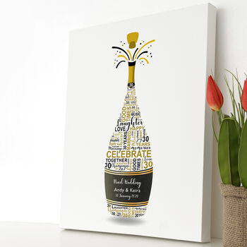 Personalised Pearl Anniversary Champagne Word Art, 3 of 7