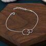 Double Circle Bracelet In Sterling Silver, thumbnail 5 of 12