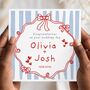 Personalised Red And Blue Wedding Card, Mr And Mrs On Your Wedding Day Card, thumbnail 2 of 3