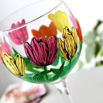 Tulip Hand Painted Gin Glass, 3 of 7