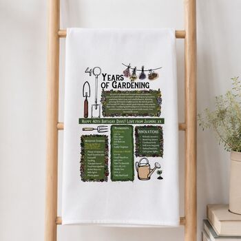 Personalised 40th Birthday Gift Garden Towel, 2 of 6