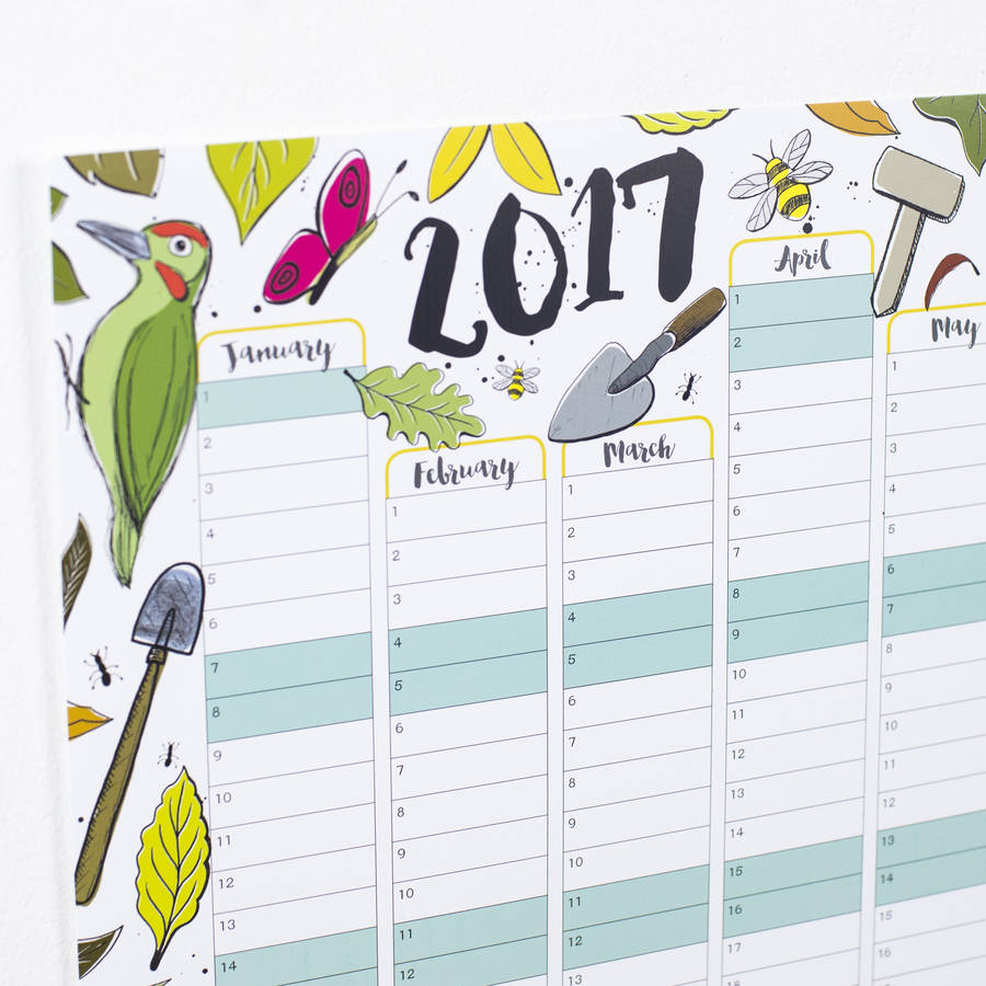 2017 calendar year daily planner garden design