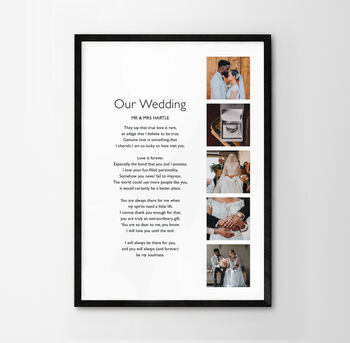 Wedding Photos And Poem Personalised Print, 6 of 10