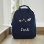 Personalised Rocket Mini Navy Cord Backpack, thumbnail 1 of 4