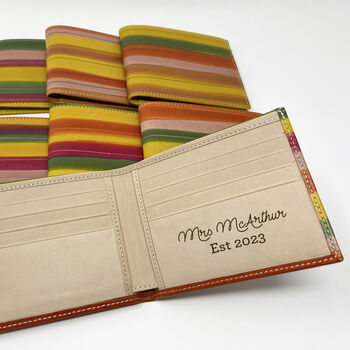 Personalised Leather Gift Wallet, 3rd Wedding Anniversary Gift, 3 of 4