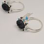 Black Onyx, Agate, Turquoise Earrings, Sterling Silver, thumbnail 3 of 8