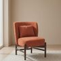 Armchair Mid Century Wooden Burnt Orange Accent Chair, thumbnail 1 of 5