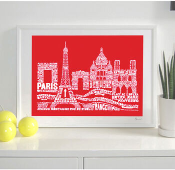 Paris Skyline Typography Print, 4 of 6