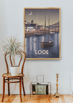 Looe Cornwall Travel Poster Art Print, 5 of 8